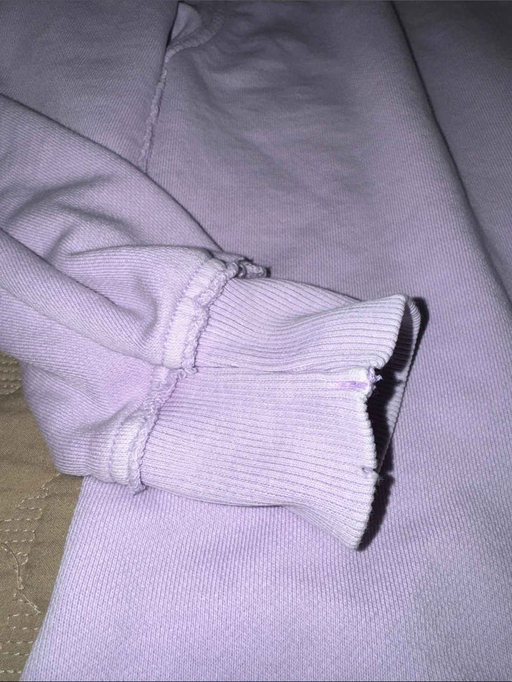 Aerie Lavender Smiley Face V neck Crewneck Sweatshirt Small - Picture 6 of 8